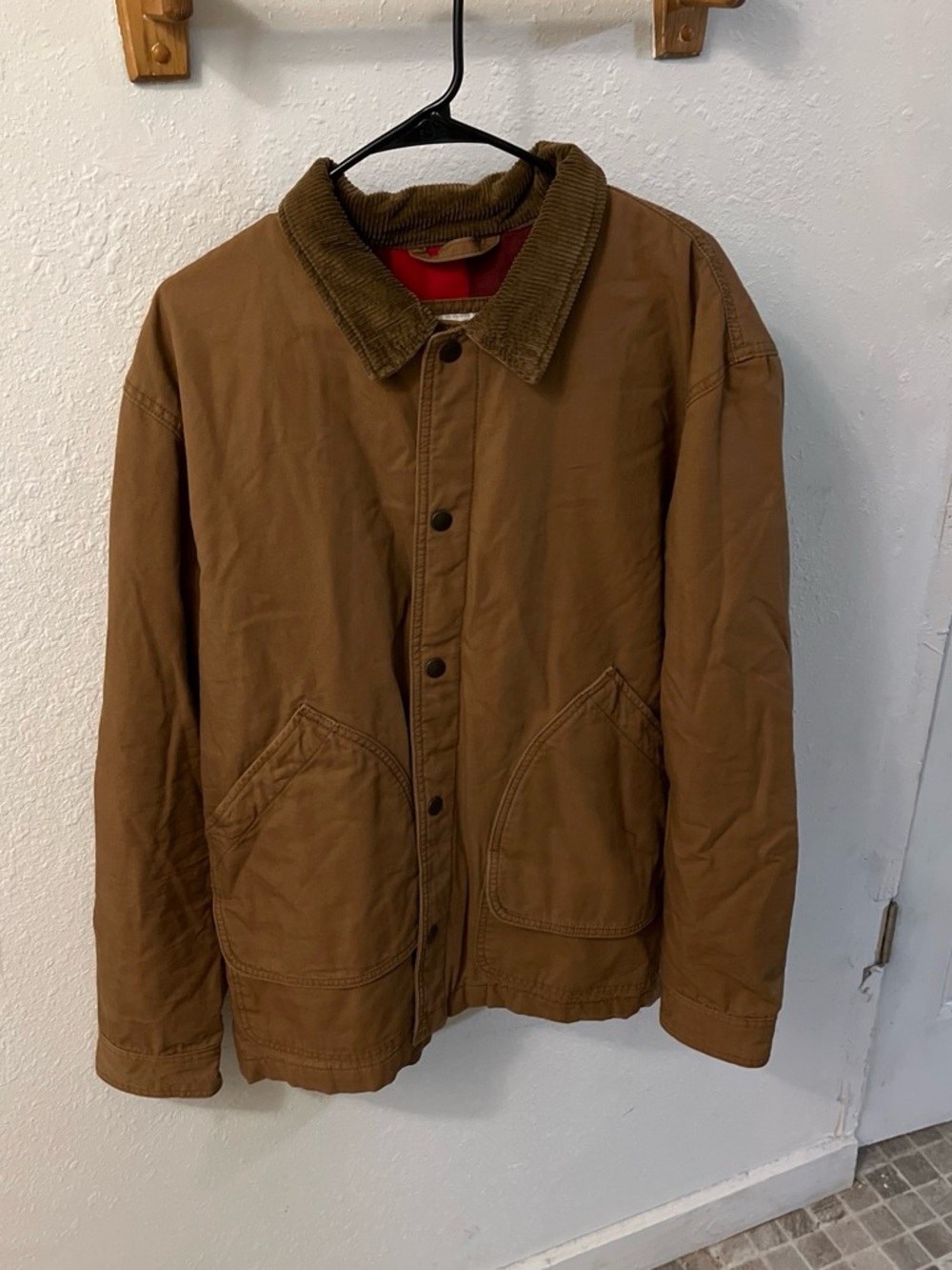 American Eagle Outfitters Brown Canvas Field Jacket with Corduroy Collar